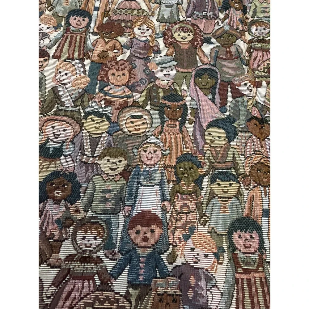 Vintage Tapestry Fabric~Children Of The World Thick Heavy 55